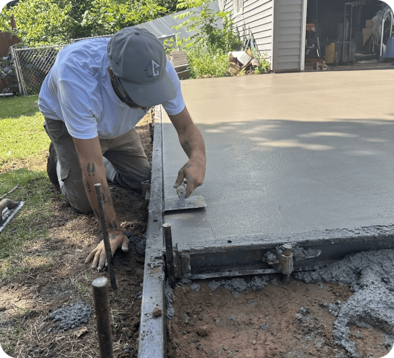 Courtney's construction worker on concrete